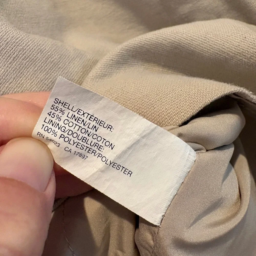 Gap Linen Blend Mini Skirt‎ Tan Utility Pocket Y2K Coastal Minimalist